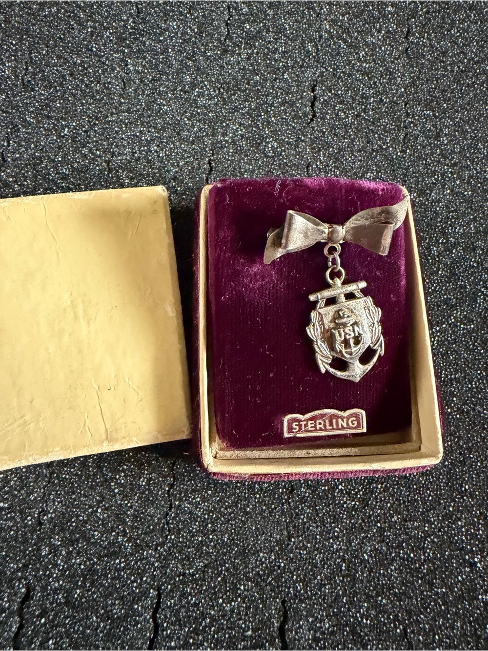 Vintage USN Sterling Silver Charm Brooch